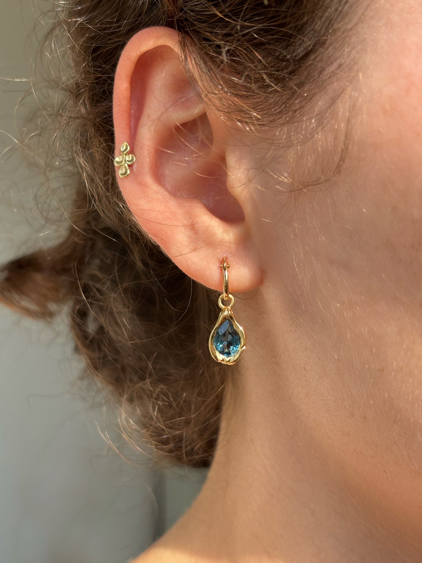 Drop Earrings 14K Solid Gold