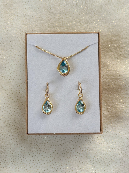 Drop Earrings & Drop Pendant Set