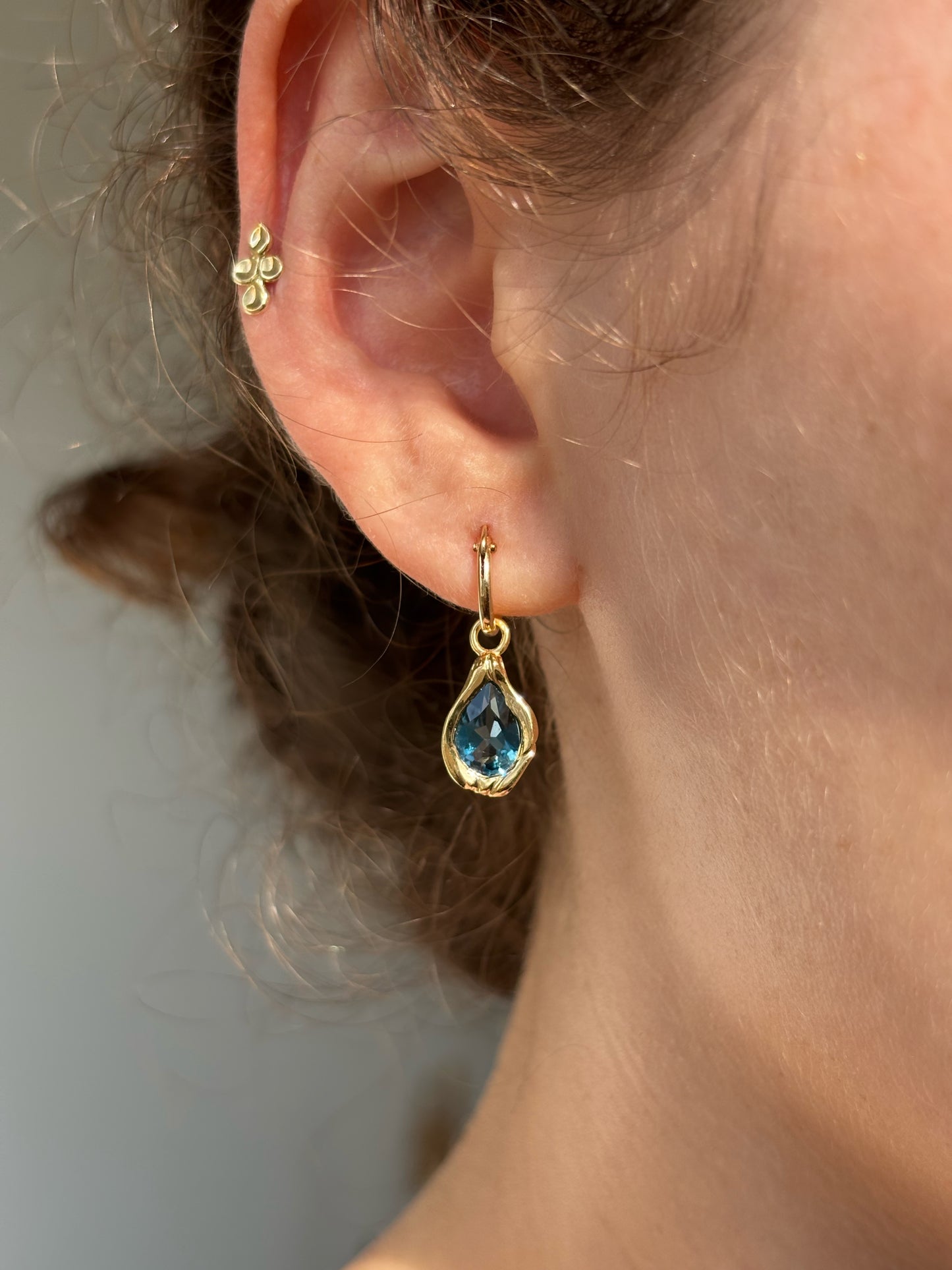 Drop Earrings 14K Solid Gold